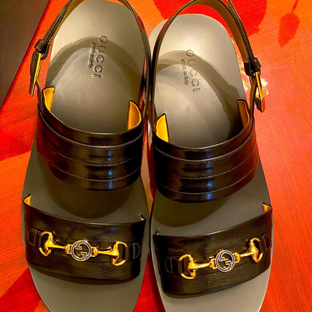 Gucci men’s authentic  leather sandals